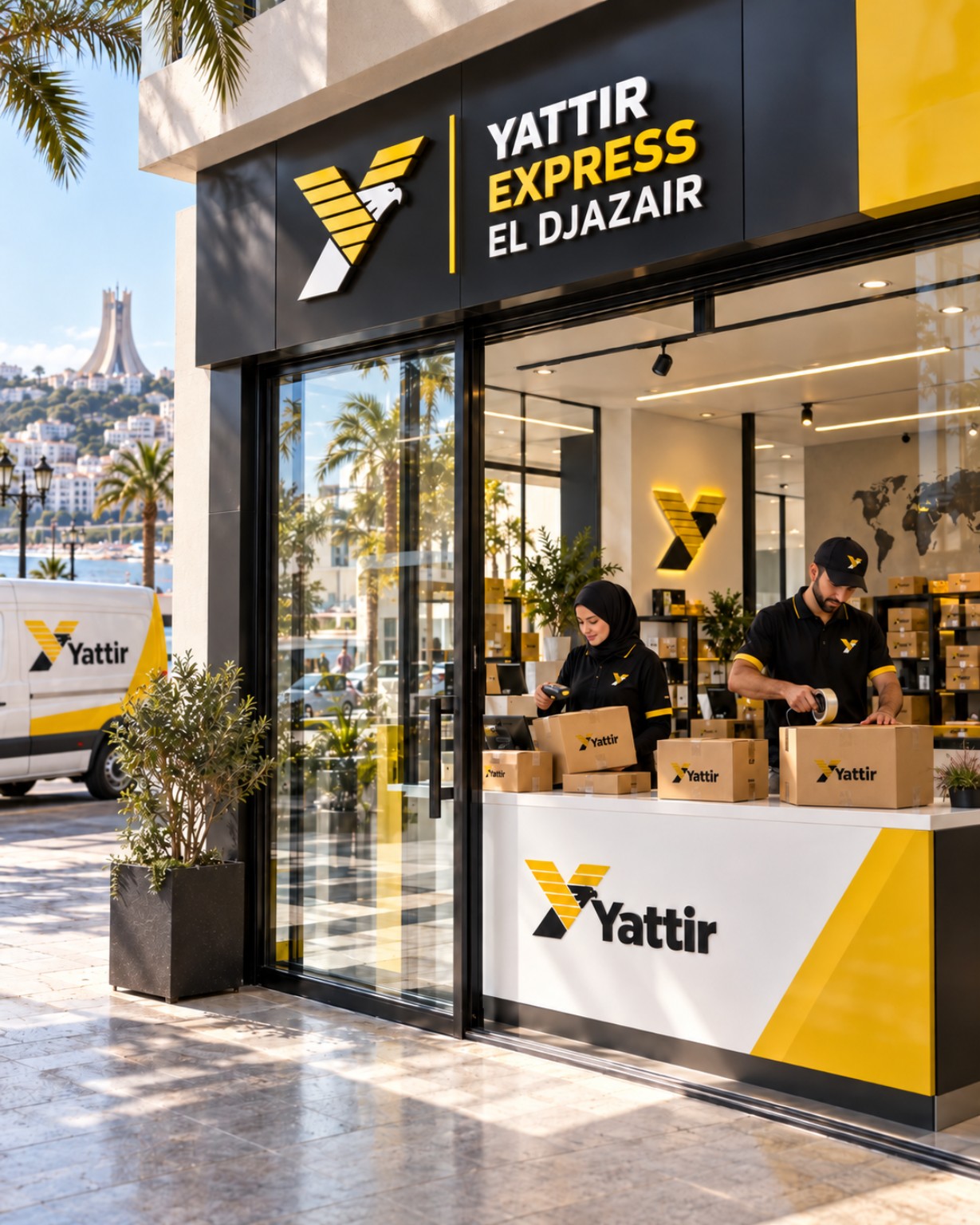 Yattir Express storefront and staff